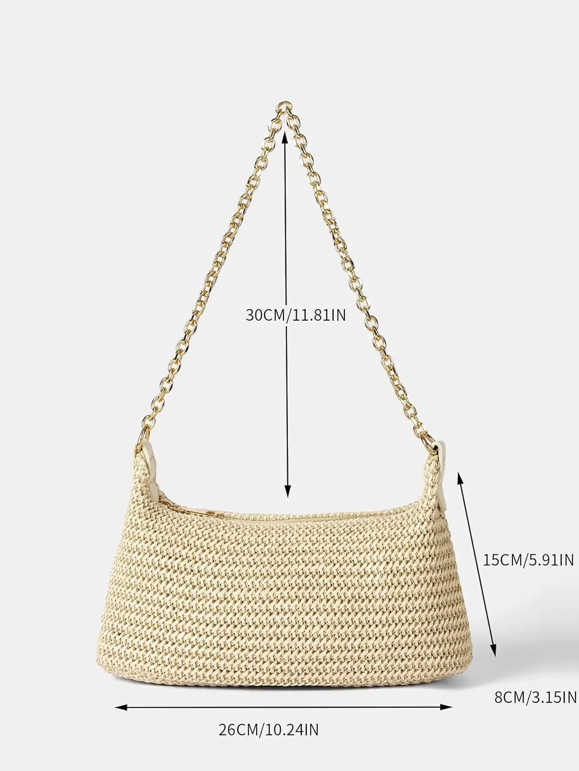 Verdusa Women's Straw Woven Shoulder Bag Tote Handbag Summer Beach Purse