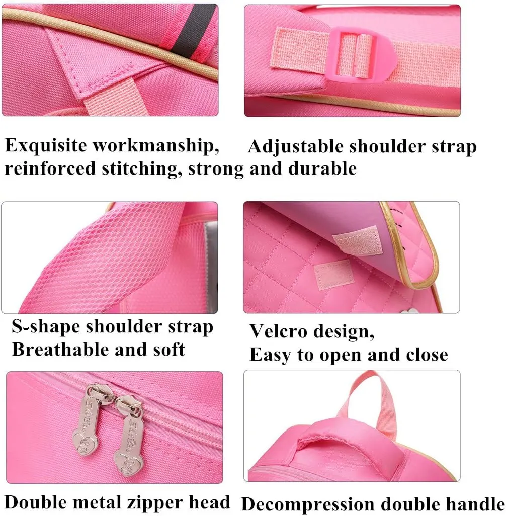 VIDOSCLA Kawaii Cat School Bag for Girls Kids Elementary Backpack Students Book Bag Primary School Bag for Teens
