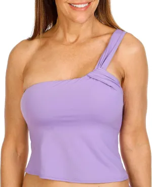 Vince Camuto Womens Carmen Marc Valvo Swim Top, L, Purple