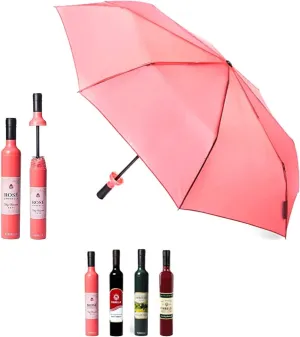 VINRELLA Wine Bottle Umbrella - Portable and Compact Travel Umbrella, Waterproof and Windproof, UV Blocker