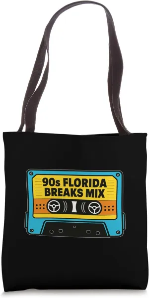 Vintage 90s Florida Breaks Mixtape | Retro Breakbeat Tote Bag