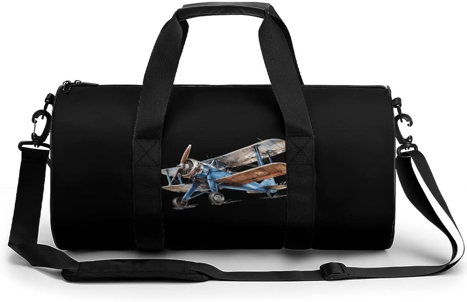 Vintage Biplane Sketch Gym Bag for Men Women Duffle Bags Travel Tote