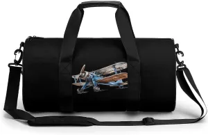 Vintage Biplane Sketch Gym Bag for Men Women Duffle Bags Travel Tote