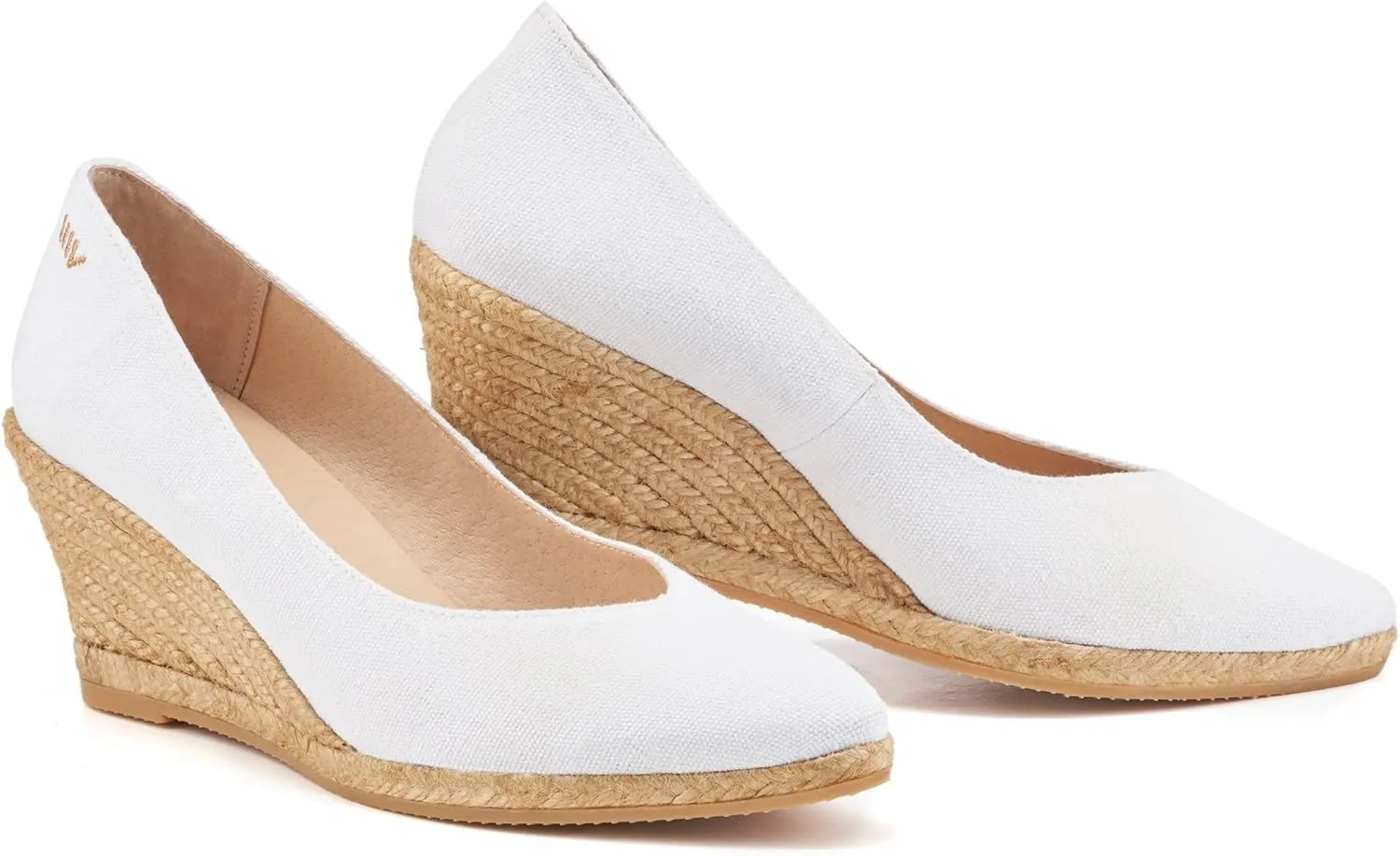 VISCATA Roses Espadrille Canvas Wedges Spain Handmade 2 ½” Heel Woman Wedge Pumps with Organic Cotton Canvas and 100% Natural Jute Midsole for All Occasions: Casual, Work, Party