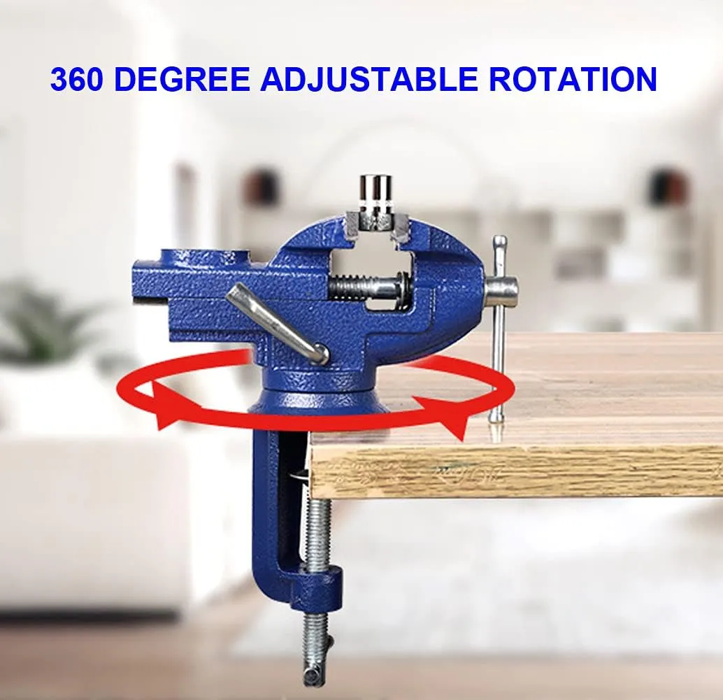 Vise Grip Woodworking Table Clamp - Heavy Duty Small Bench Vice, New Upgraded Cast Iron Manufacturing for Jewelers, Hobby, Craft Repair - Portable Work Bench Tool