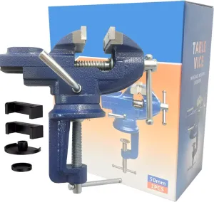 Vise Grip Woodworking Table Clamp - Heavy Duty Small Bench Vice, New Upgraded Cast Iron Manufacturing for Jewelers, Hobby, Craft Repair - Portable Work Bench Tool