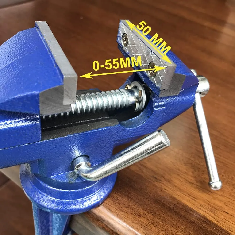 Vise Grip Woodworking Table Clamp - Heavy Duty Small Bench Vice, New Upgraded Cast Iron Manufacturing for Jewelers, Hobby, Craft Repair - Portable Work Bench Tool