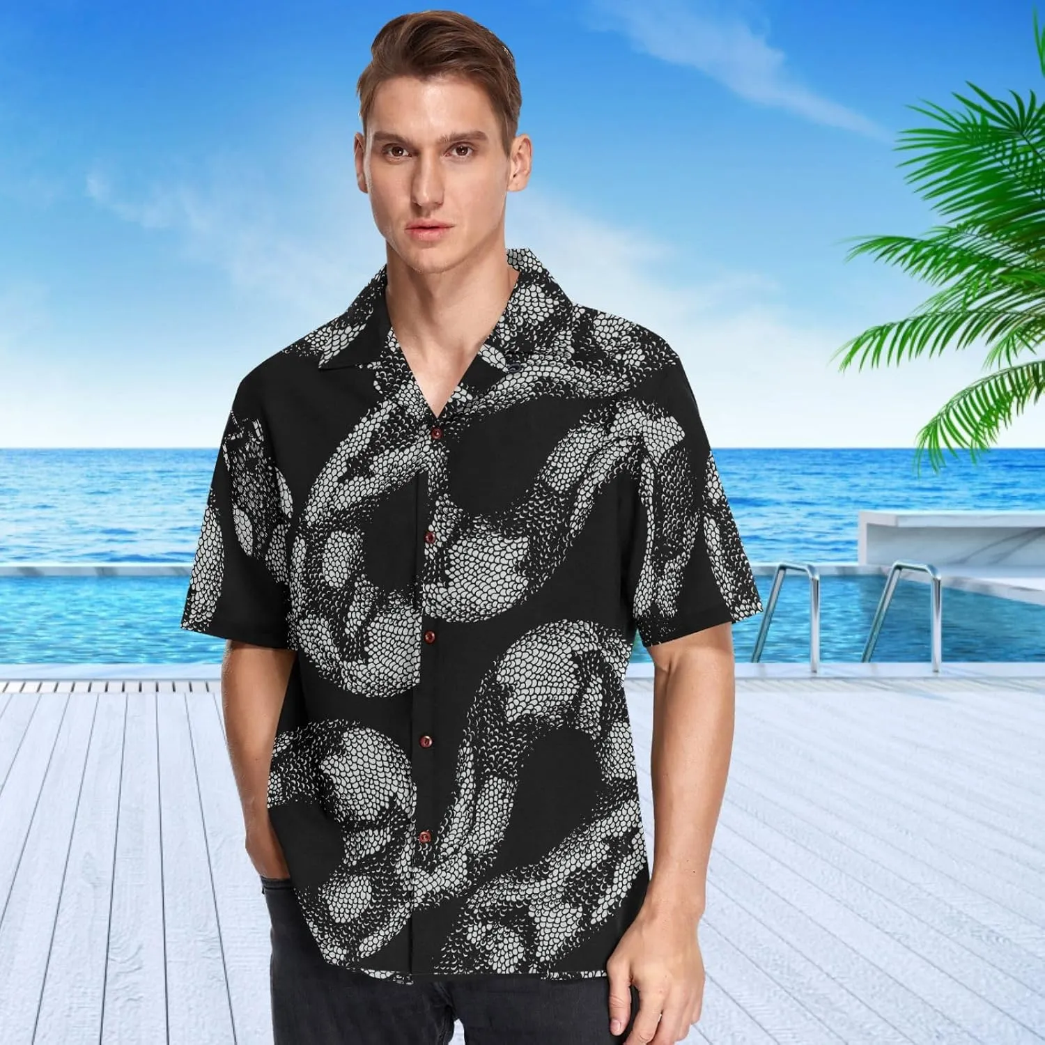 visesunny Fashion Hawaiian Shirts for Men Short Sleeve Aloha Beach Shirt Floral Summer Casual Button Down Shirts S-3XL