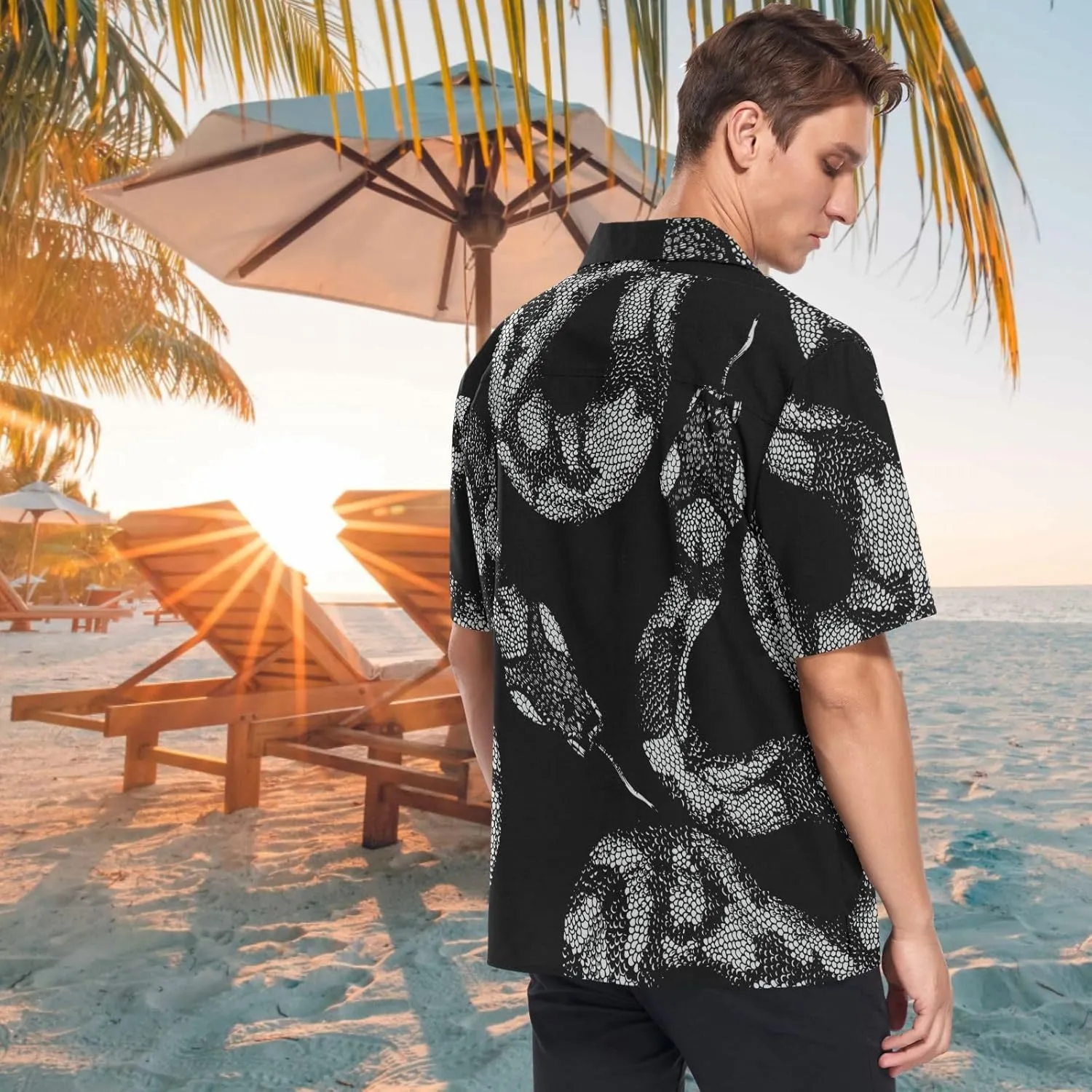 visesunny Fashion Hawaiian Shirts for Men Short Sleeve Aloha Beach Shirt Floral Summer Casual Button Down Shirts S-3XL