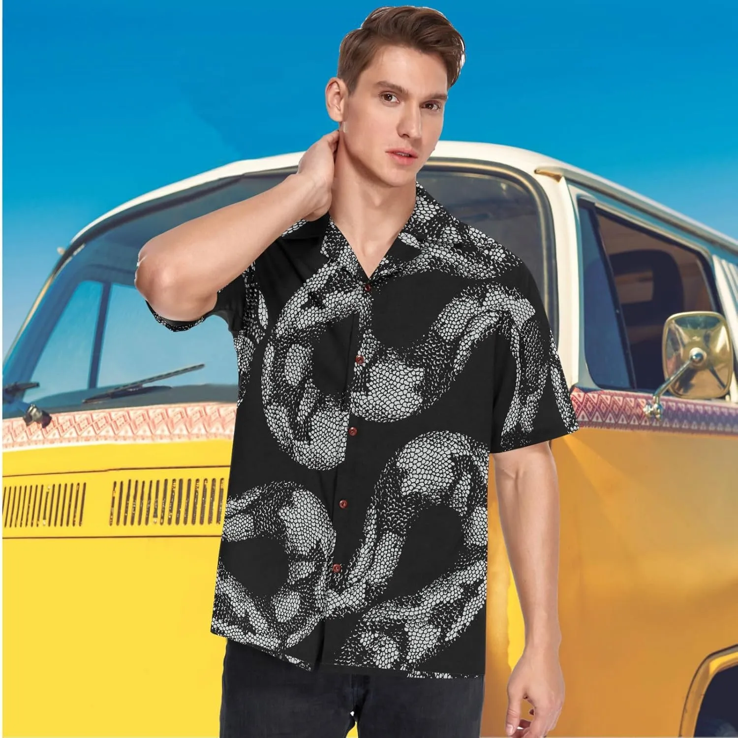 visesunny Fashion Hawaiian Shirts for Men Short Sleeve Aloha Beach Shirt Floral Summer Casual Button Down Shirts S-3XL