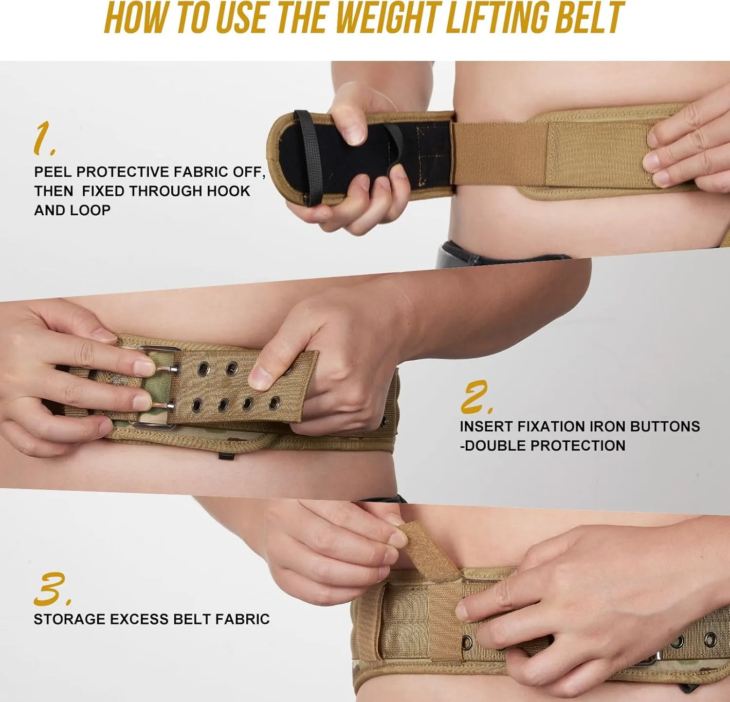 VISMIX Nylon Weight Lifting Belt for Back Support, Gym Belt for Training, Strength Training, Powerlifting, Squat & Deadlift-Adjustable Weightlifting Belt