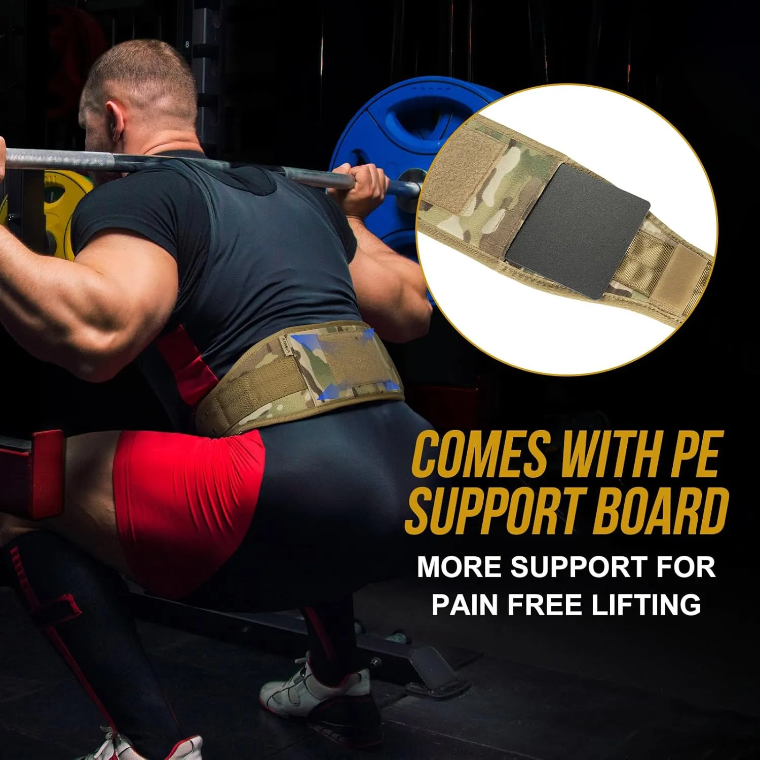 VISMIX Nylon Weight Lifting Belt for Back Support, Gym Belt for Training, Strength Training, Powerlifting, Squat & Deadlift-Adjustable Weightlifting Belt