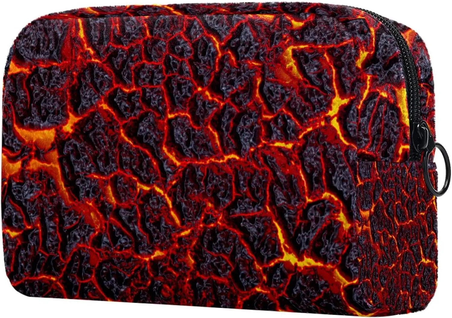 Volcanic Lava Surface Magma Texture Small Makeup Bag for Purse, Portable Cosmetic Bag Zipper Makeup Pouch for Women, Stationery, Toiletries, Travel Accessories