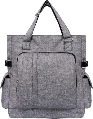 VOLGANIK ROCK Canvas Tote Bag Waterproof Nylon Multi Pocket Shoulder Bags Laptop Work Bag Teacher Purse Handbag for Women Men