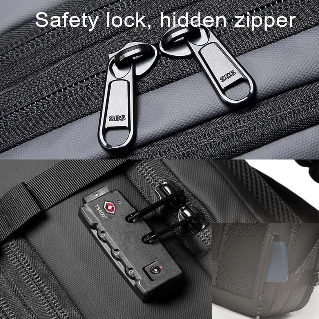 Voyagevac Vacuum Backpack for Travel, Air Travel Bag 2nd Gen, Anti-Theft and Wear-Resistant, Large Capacity (Black, No air pump)
