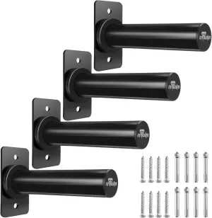 Wall Mounted Weight Plate Holder, Fit 2inch Olympic Weight Plates, Max Weight Capacity 275 lb, Heavy Iron Construction, Mounting Hardware Included