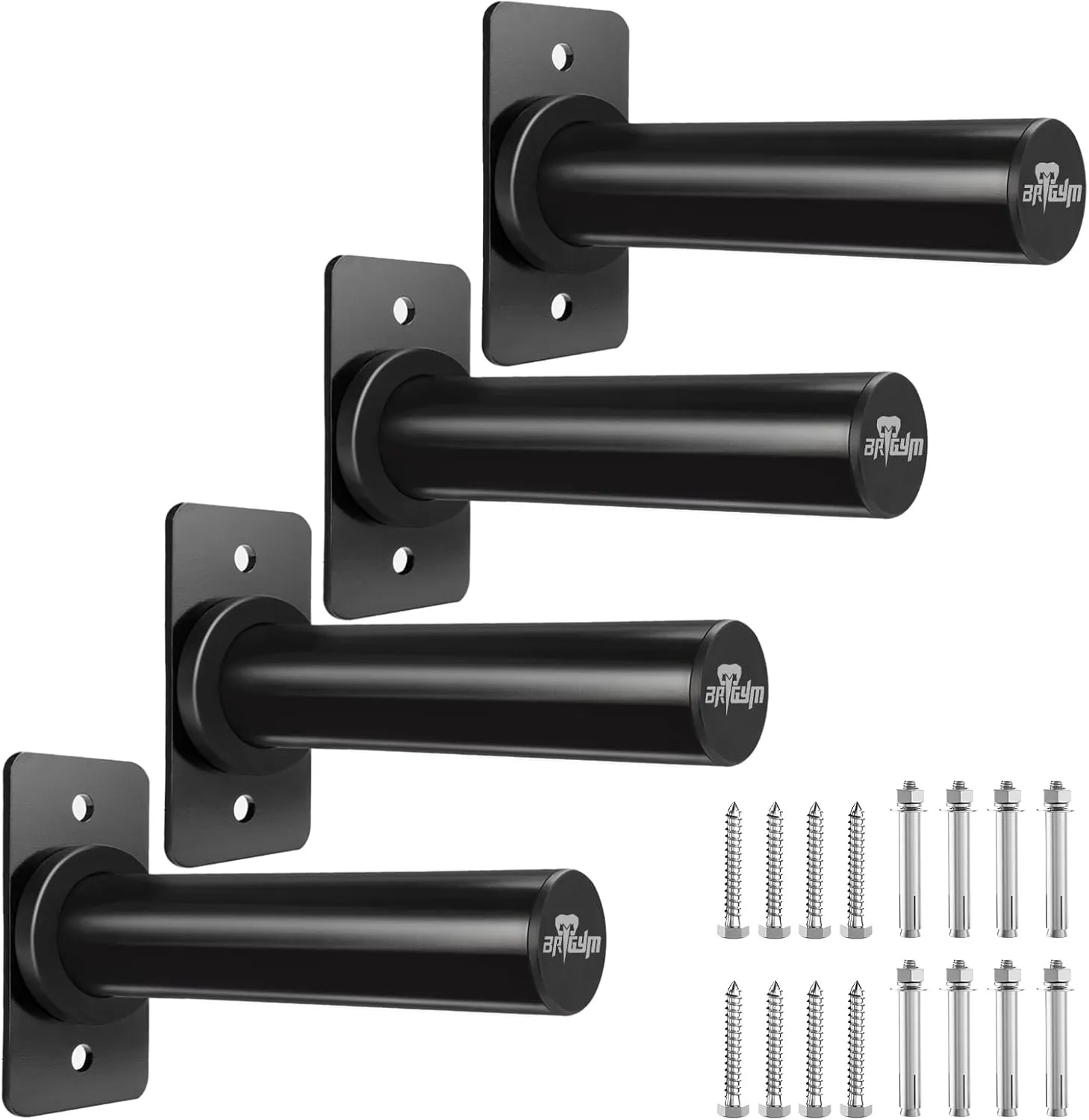 Wall Mounted Weight Plate Holder, Fit 2inch Olympic Weight Plates, Max Weight Capacity 275 lb, Heavy Iron Construction, Mounting Hardware Included