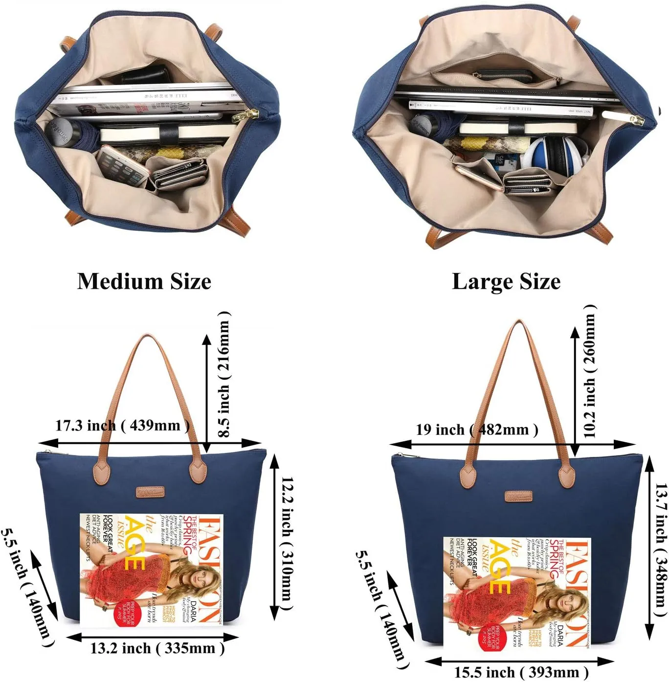 Water Resistant Light Weight Nylon Tote Bag Handbag