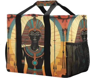 Watercolor Pharaoh Egyptian Foldable Travel Duffel Bag for Men Women Waterproof Weekender Overnight Carry On Tote Bag with Comfortable Handle Personal Item Travel Bag for Business Trips Sport