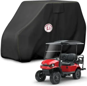 Waterproof Golf Cart Cover, Heavy Duty Marine Grade Fabric, Universal Fits for Most Brand 2/2 2/4 2 Passengers Yamaha, Honda, Club Car, EZGO Golf Cart