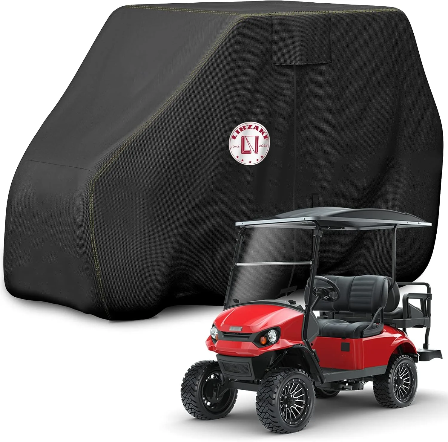 Waterproof Golf Cart Cover, Heavy Duty Marine Grade Fabric, Universal Fits for Most Brand 2/2 2/4 2 Passengers Yamaha, Honda, Club Car, EZGO Golf Cart