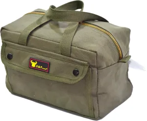Waxed Canvas All Purpose Military Style Duffle Bag, Water-Resistant, Adjustable Strap, Fully Lined, Double Zipper Closure, heavy Duty, Olive Green