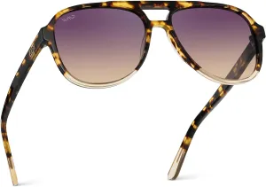 WearMe Pro Chic Retro Oversized Polarized Sunglasses: Statement Aviator for Women