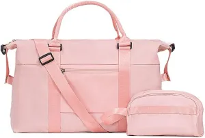 Weekend Travel Handbag, Fitness Luggage Bag, Toiletries Bag, Carry On Makeup Storage Bag(Size:Pink)