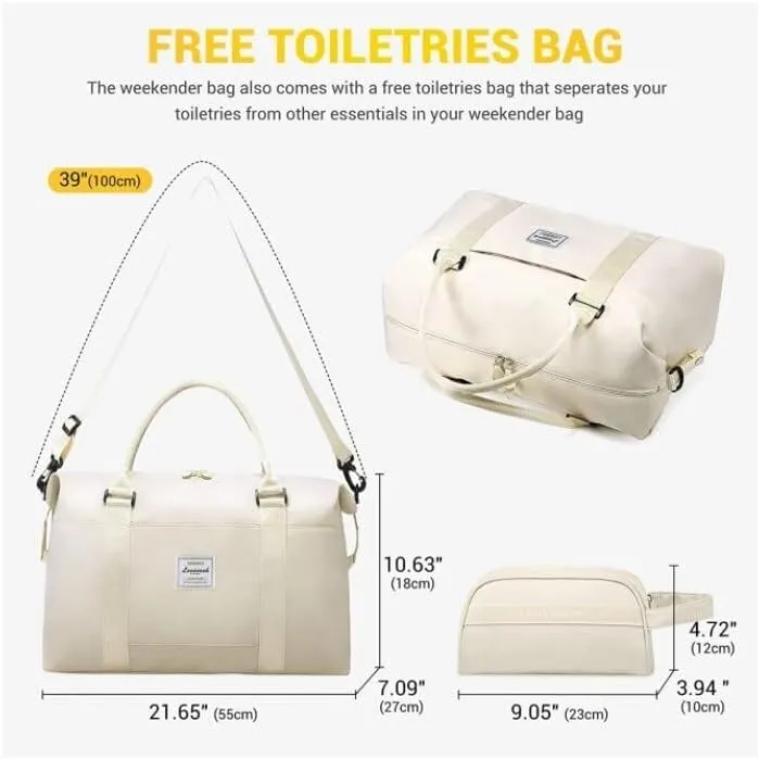 Weekend Travel Handbag, Fitness Luggage Bag, Toiletries Bag, Carry On Makeup Storage Bag(Size:Pink)