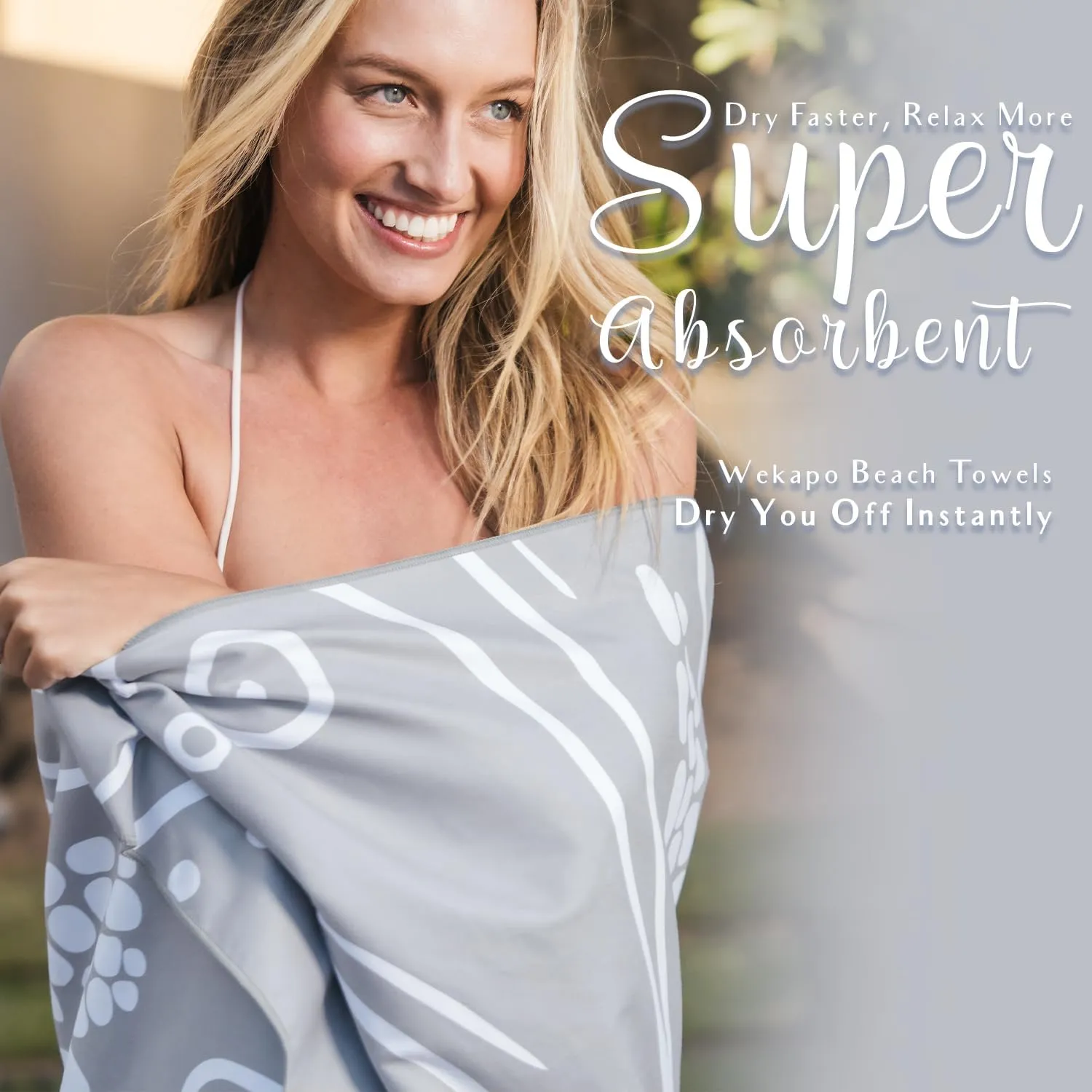 WEKAPO Microfiber Beach Towel – Ultra-Soft & Quick-Dry, Extra Large (71” x 39”), Perfect for Beach, Travel & Outdoor– Lightweight, Sand-Free & Vibrant Design (Gray Sea Turtle)