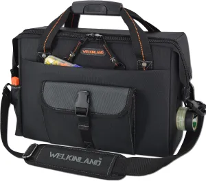 WELKINLAND 15-Pocket Electrician Tool Box - Large Open Electrical Tech Tool Bag for Service & Maintenance