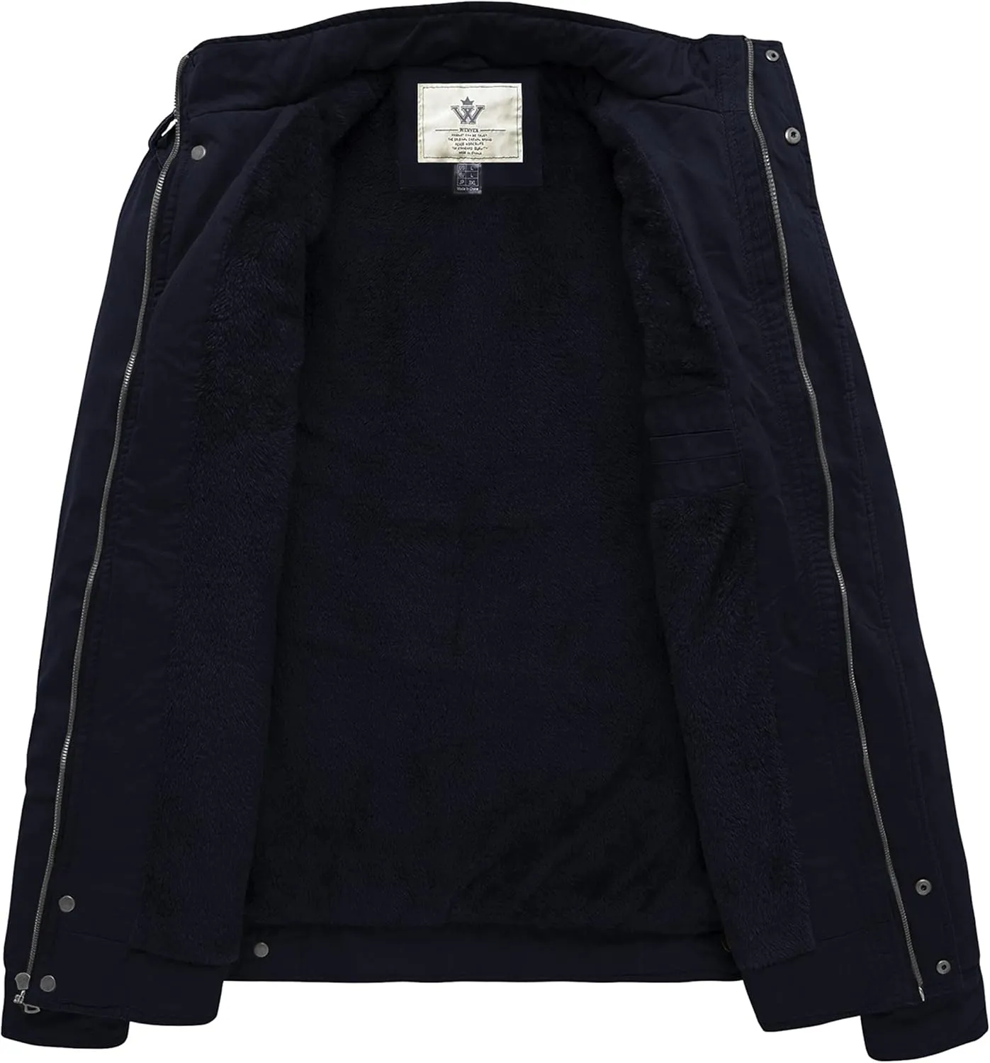 WenVen Men's Winter Casual Cotton Coat Thicken Fleece Lined Military Jacket