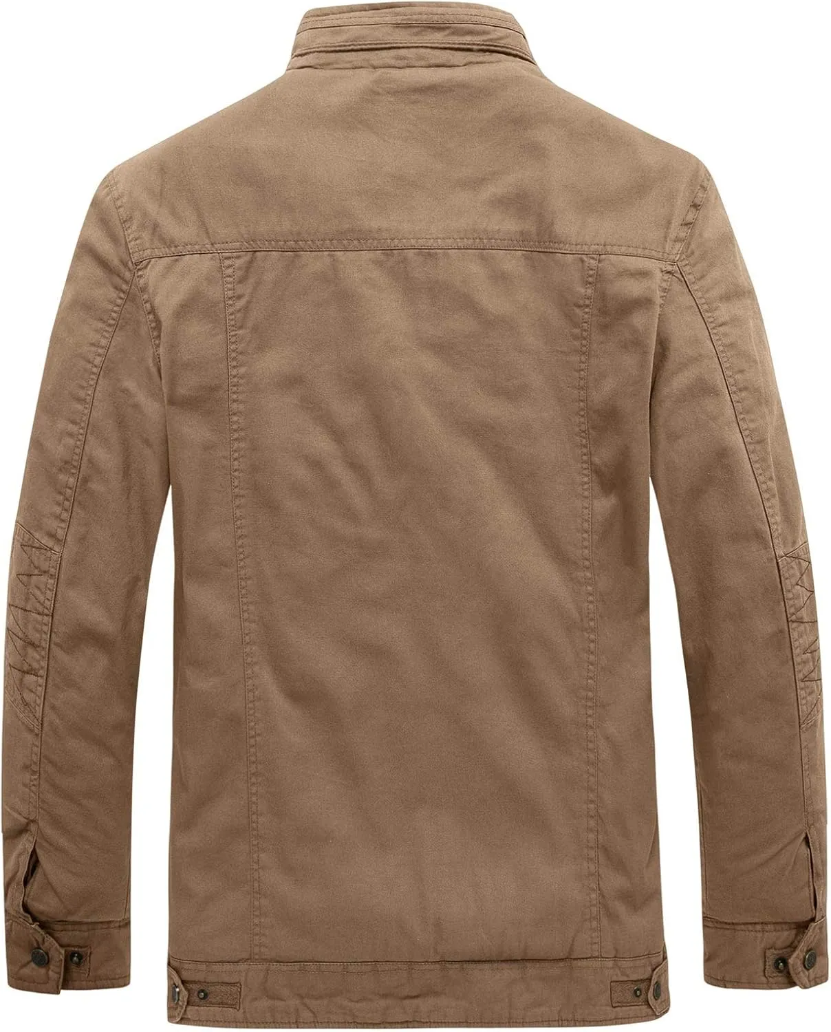 WenVen Men's Winter Casual Cotton Coat Thicken Fleece Lined Military Jacket