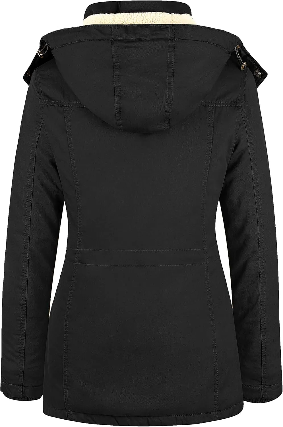 WenVen Women's Winter Warm Sherpa Lined Jacket Heavy Parka Coat with Hood