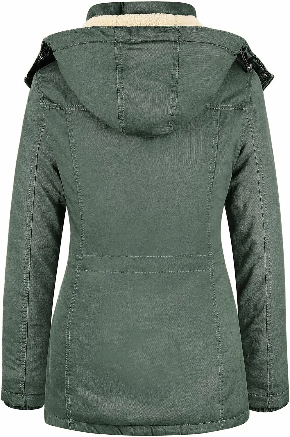 WenVen Women's Winter Warm Sherpa Lined Jacket Heavy Parka Coat with Hood