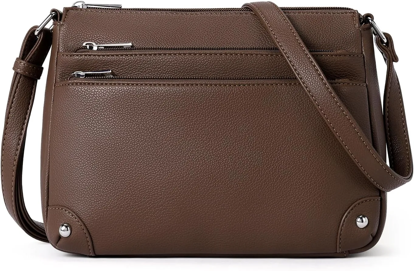 WESTBRONCO Crossbody Bags for Women, Medium Size Shoulder Handbags, Satchel Purse with Multi Zipper Pocket