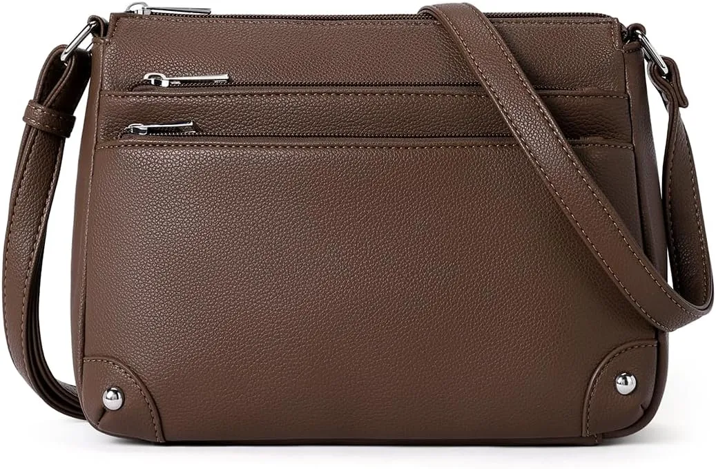 WESTBRONCO Crossbody Bags for Women, Medium Size Shoulder Handbags, Satchel Purse with Multi Zipper Pocket