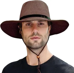 Western Cowboy Hat for Men Women Beach Sun Hat Wide Brim Panama Fedora Outdoor Foldable Summer Straw Sombrero Rancher Cap