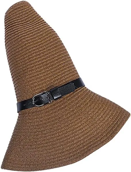 Western Cowboy Hat for Men Women Beach Sun Hat Wide Brim Panama Fedora Outdoor Foldable Summer Straw Sombrero Rancher Cap