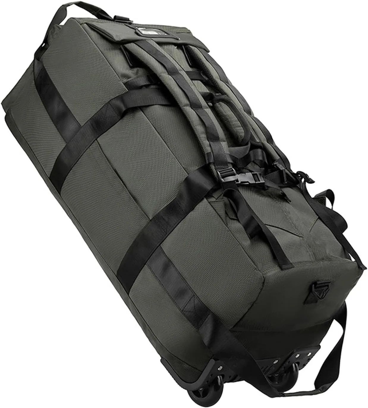 Wheeled Duffel Bag Rolling Garment Bag Large Portable Overnight Suitcase Backpack for Beach Business Trip Camping Storage Bag, Green