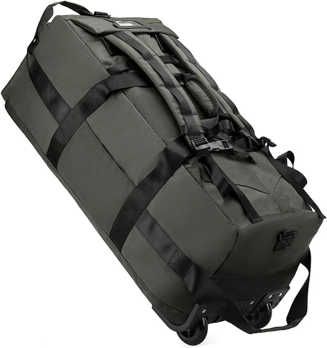 Wheeled Duffel Bag Rolling Garment Bag Large Portable Overnight Suitcase Backpack for Beach Business Trip Camping Storage Bag, Green