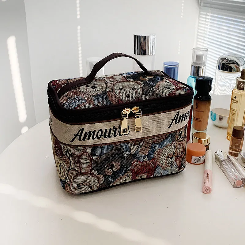 Wholesale Wash Female Hair Cute Bear Large Cosmetic Bags