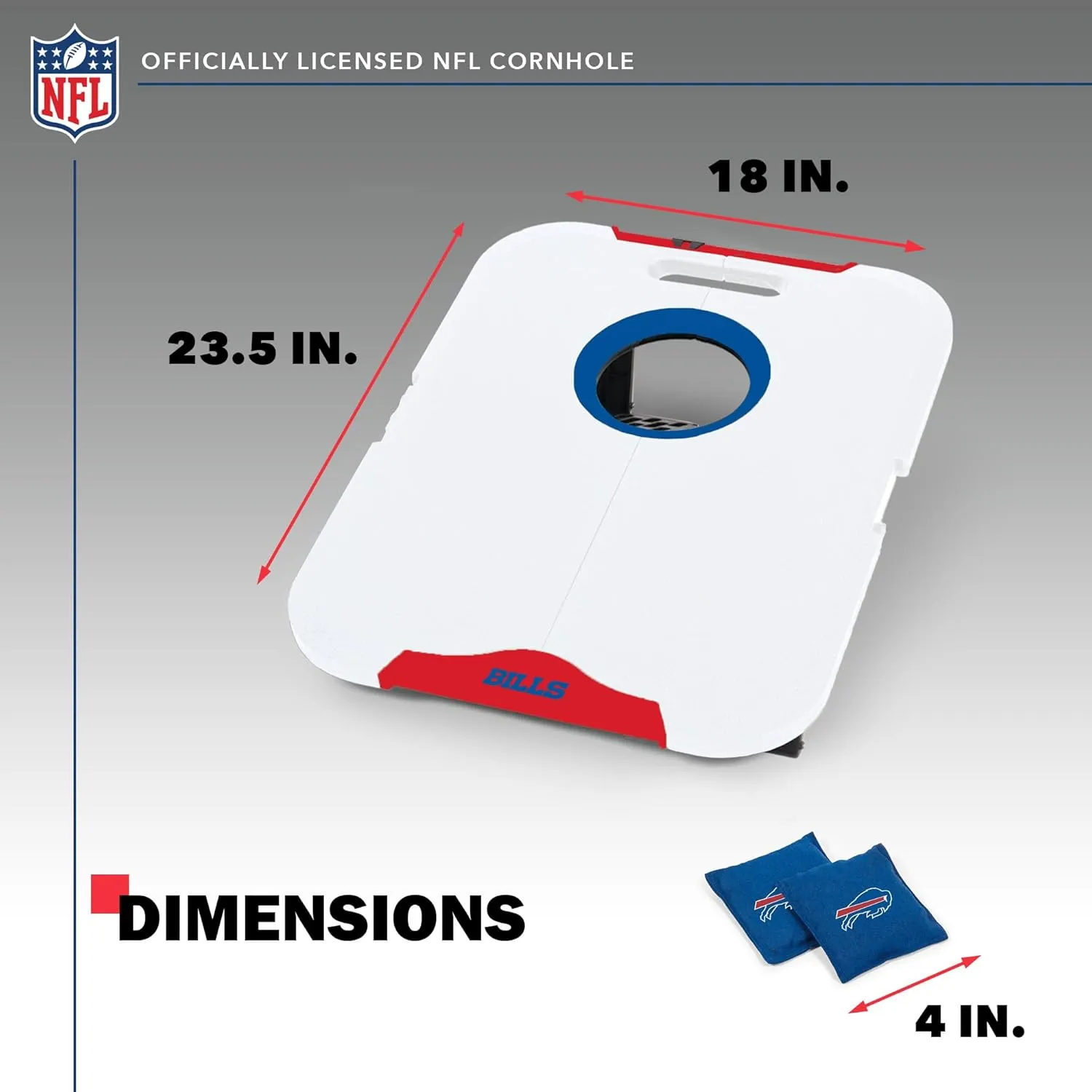 Wild Sports NFL Pro Football All-Weather Cornhole Set - Travel Bean Bag Toss Set Includes 8 Bean Bags