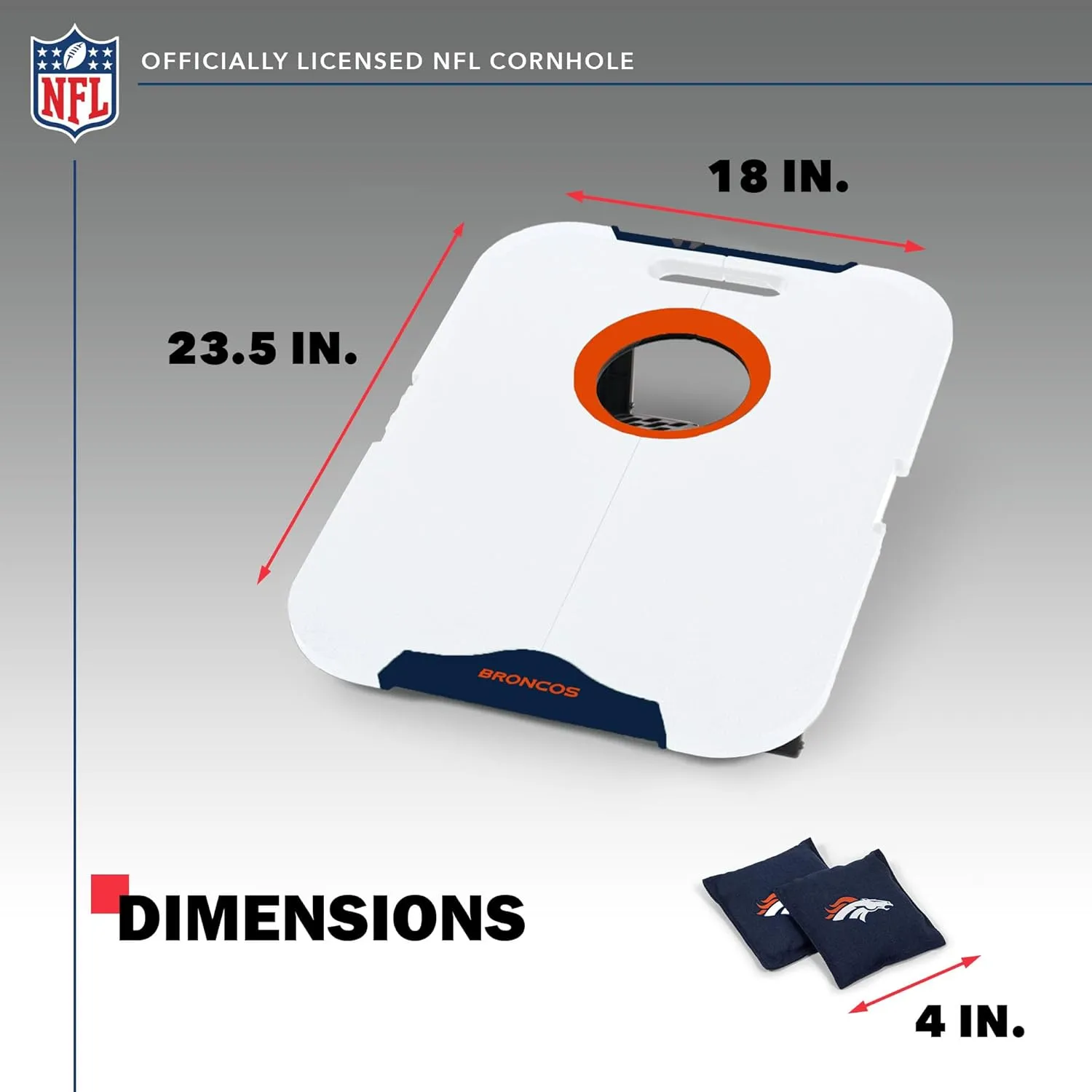 Wild Sports NFL Pro Football All-Weather Cornhole Set - Travel Bean Bag Toss Set Includes 8 Bean Bags