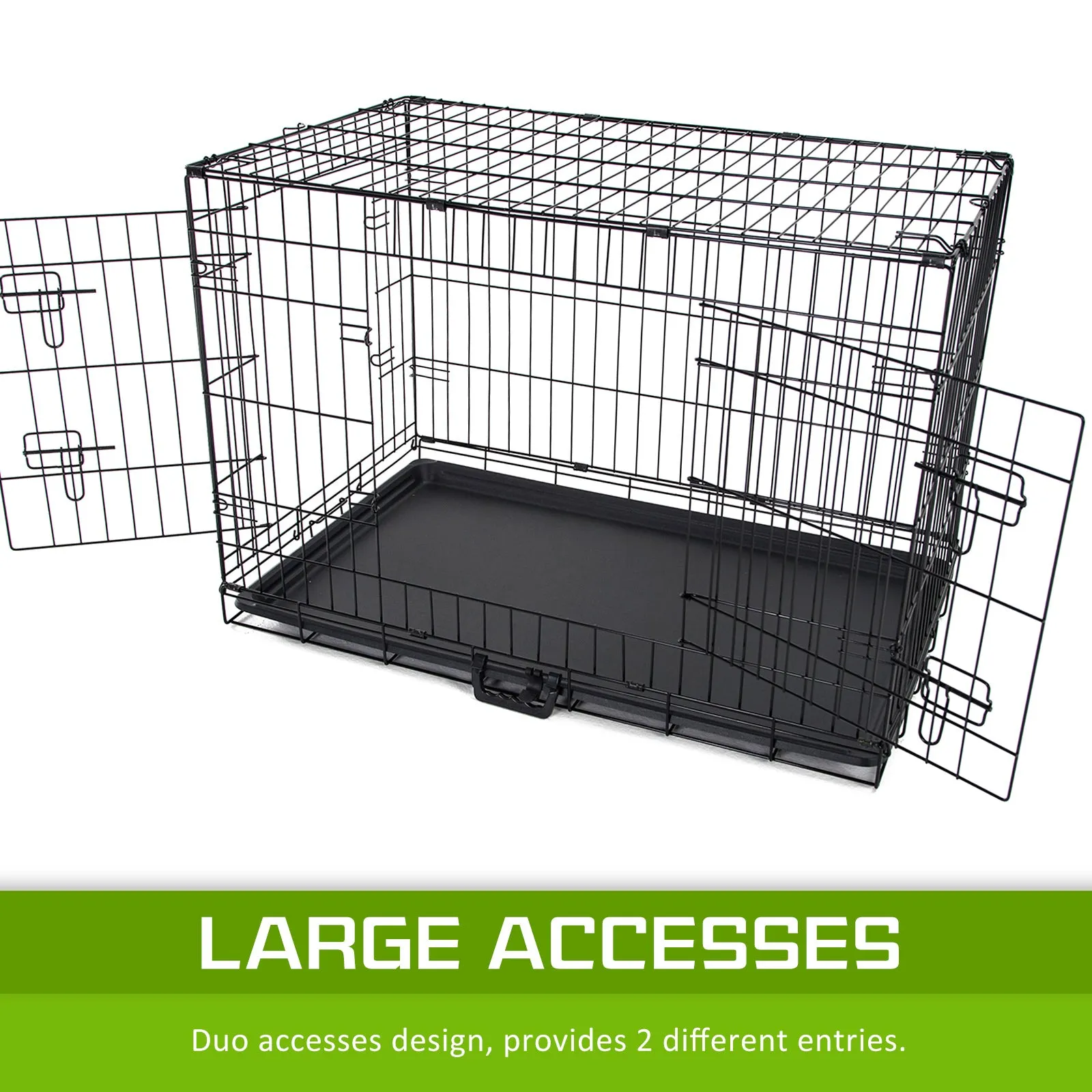 Wire Dog Cage Foldable Crate Kennel 24in with Tray   PINK Cover Combo