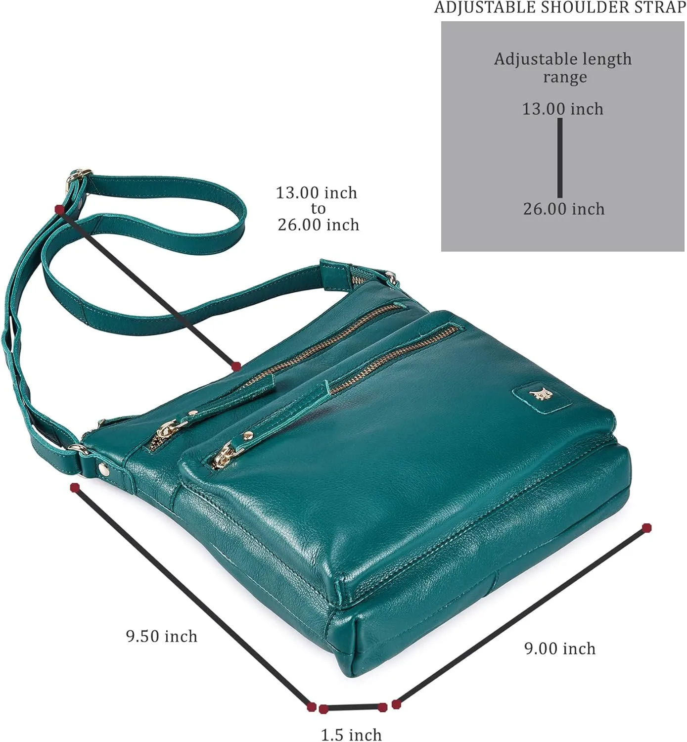 Wise Owl Accessories Small Crossbody Bags for Women Real Leather Purse Handbags Crossover Over the Shoulder Pocketbook