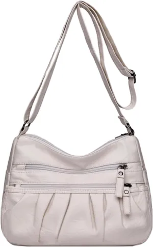 Women Crossbody Handbags Waterproof Shoulder Bag Ladies Soft Leather Purse Satchel Multi Pocket Messenger Bag