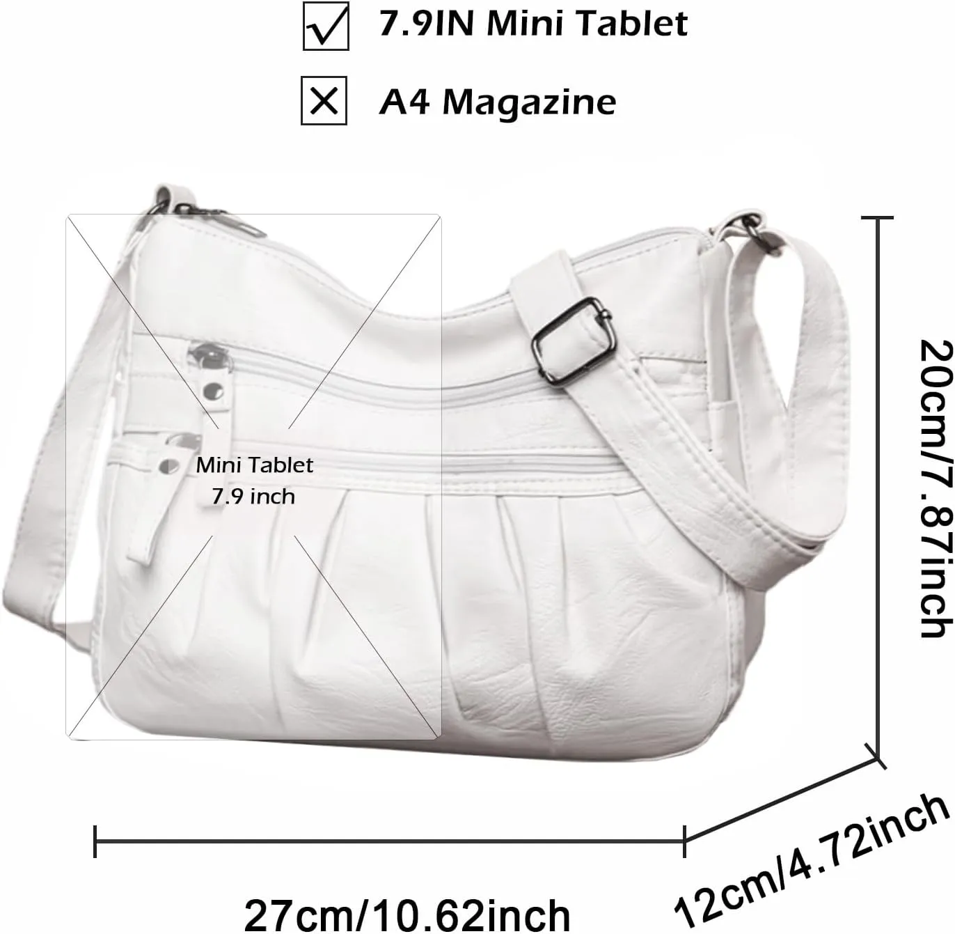 Women Crossbody Handbags Waterproof Shoulder Bag Ladies Soft Leather Purse Satchel Multi Pocket Messenger Bag