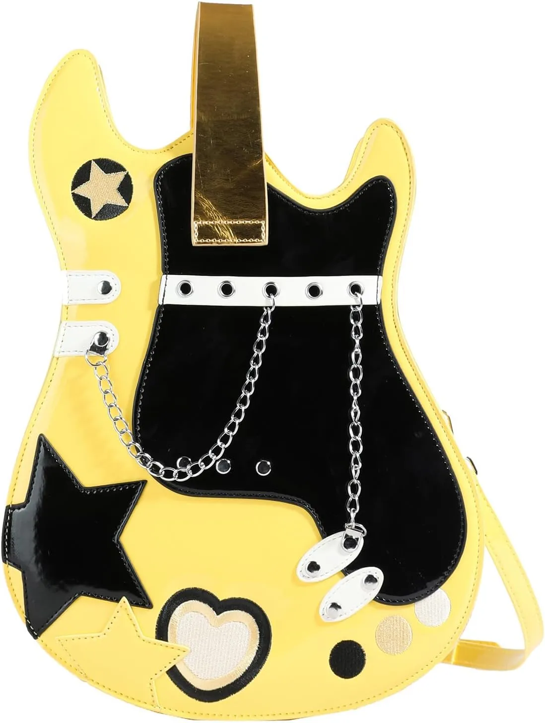 Women Guitar Shaped Backpack Unique Crossbody Shoulder Bag PU Leather Novelty Guitar Purse