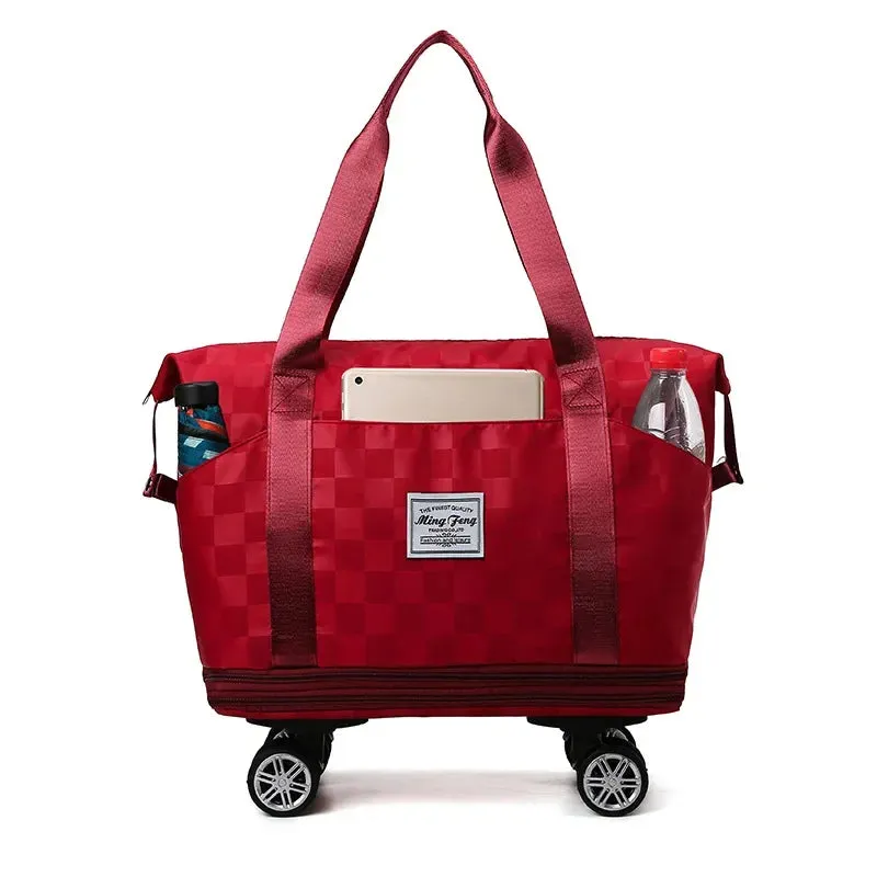 Women Large Capacity Travel Bag - Dry Wet Separation Expansion Double Layer Luggage Fitness Bag, Waterproof Storage Handbag